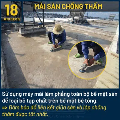 Mài sàn bê tông đạt chuẩn tại Unideco, tạo mặt phẳng hoàn hảo