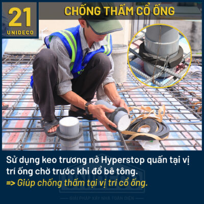 Chống thấm cổ ống triệt để của Unideco, ngăn rò rỉ nước