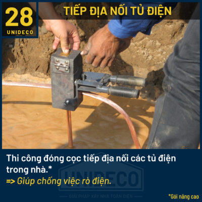 Thi công tiếp địa nối tủ điện theo tiêu chuẩn an toàn của Unideco