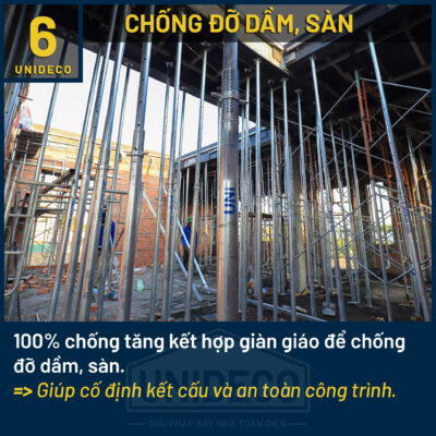 Hệ thống chống đỡ dầm sàn chuyên nghiệp của Unideco, đảm bảo an toàn thi công