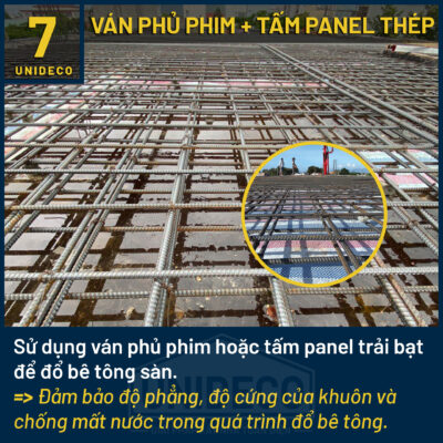 Sử dụng ván phủ phim và tấm panel thép chất lượng cao tại Unideco