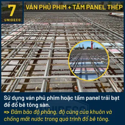 Sử dụng ván phủ phim và tấm panel thép chất lượng cao tại Unideco
