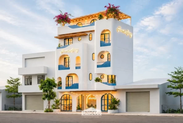 Công trình dịch vụ 5 tầng homie stay Santorini