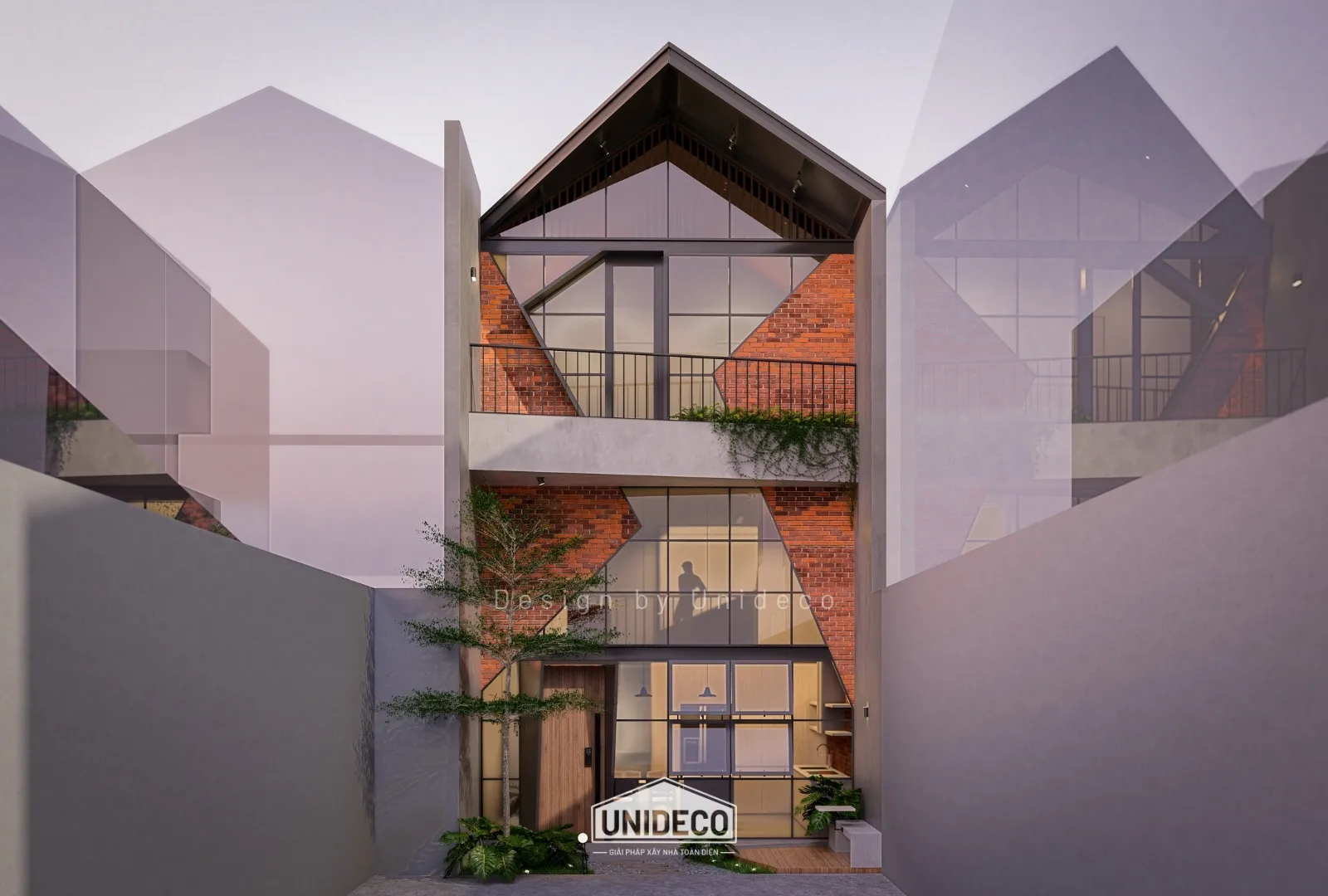 Kiến trúc Brutalism thô mộ 2 tầng