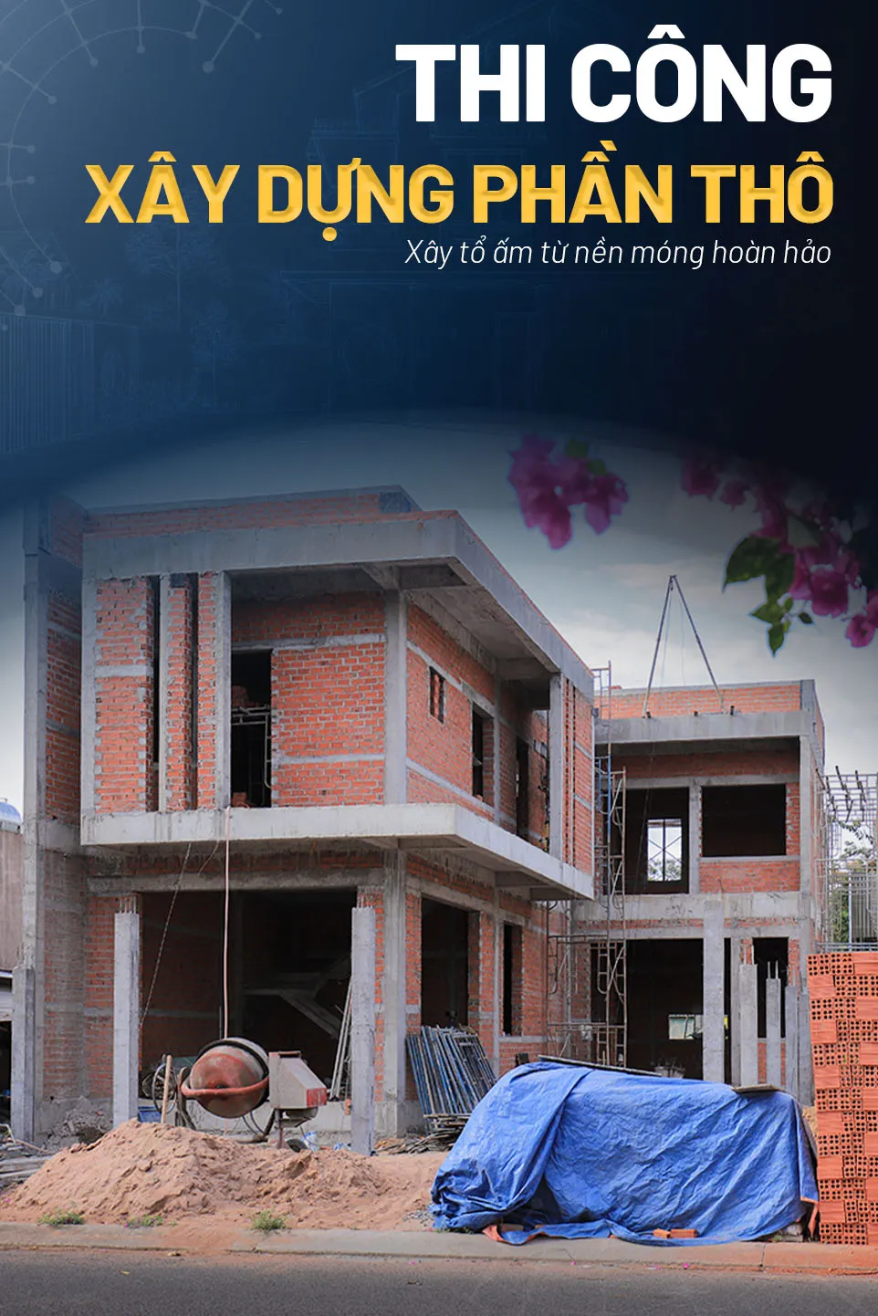 Thi công xây nhà phần thô trọn gói